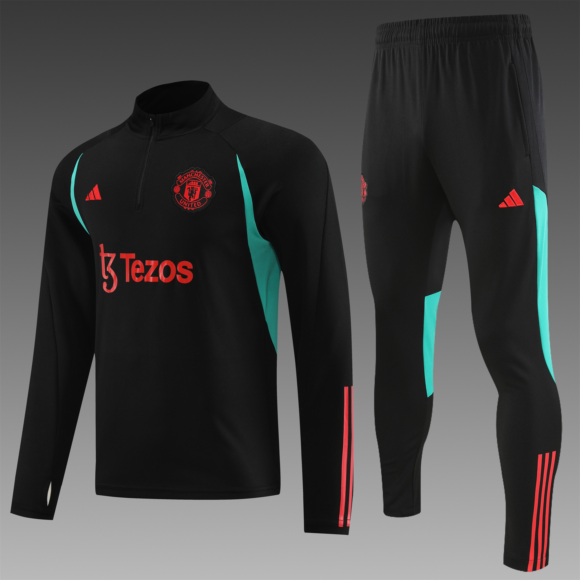 Manchester United 23-24 Long Sleeve Training Set Black